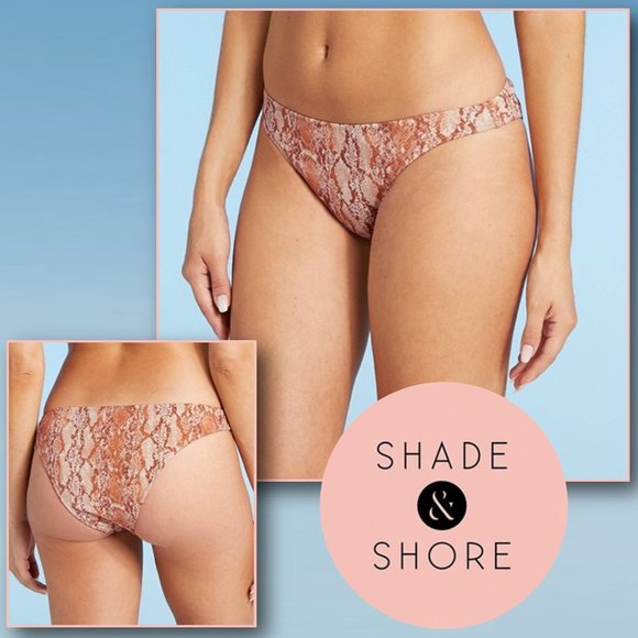 SHADE & SHORE Lurex Snake Print High Leg Extra Cheeky Bikini Bottom 𓆗 … - Picture 1 of 11